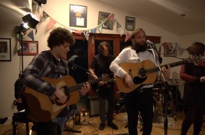 Sam Jackson plays guitar with Revere